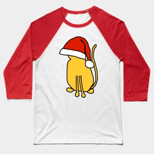 Yellow Cat in an Oversized Santa Hat Because Christmas Baseball T-Shirt